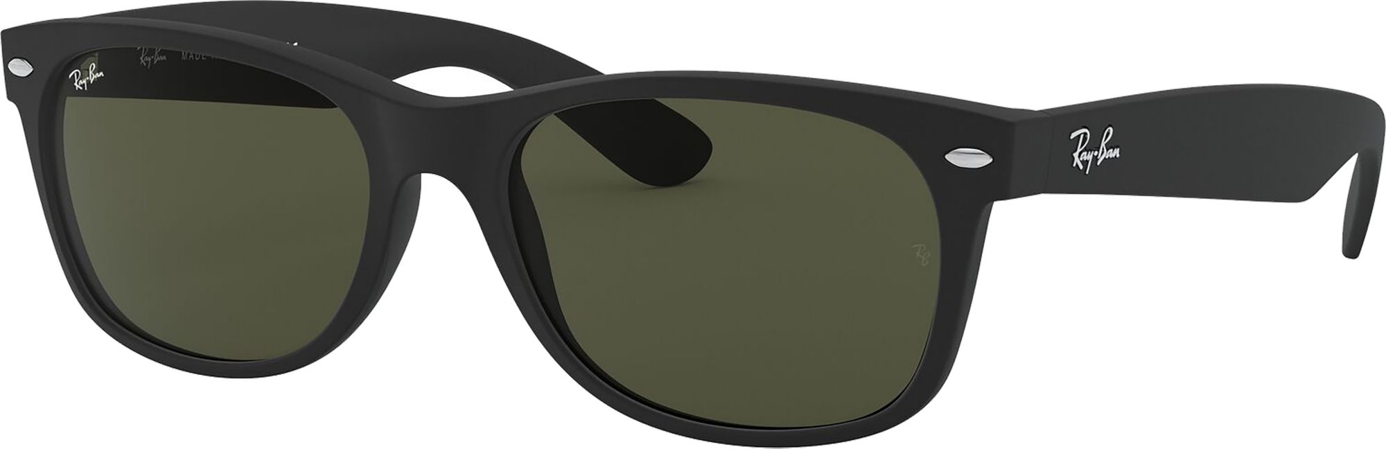 Photos - Sunglasses Ray-Ban New Wayfarer Polarized , Men's, Tortoise/Green 16RYBUNWW 