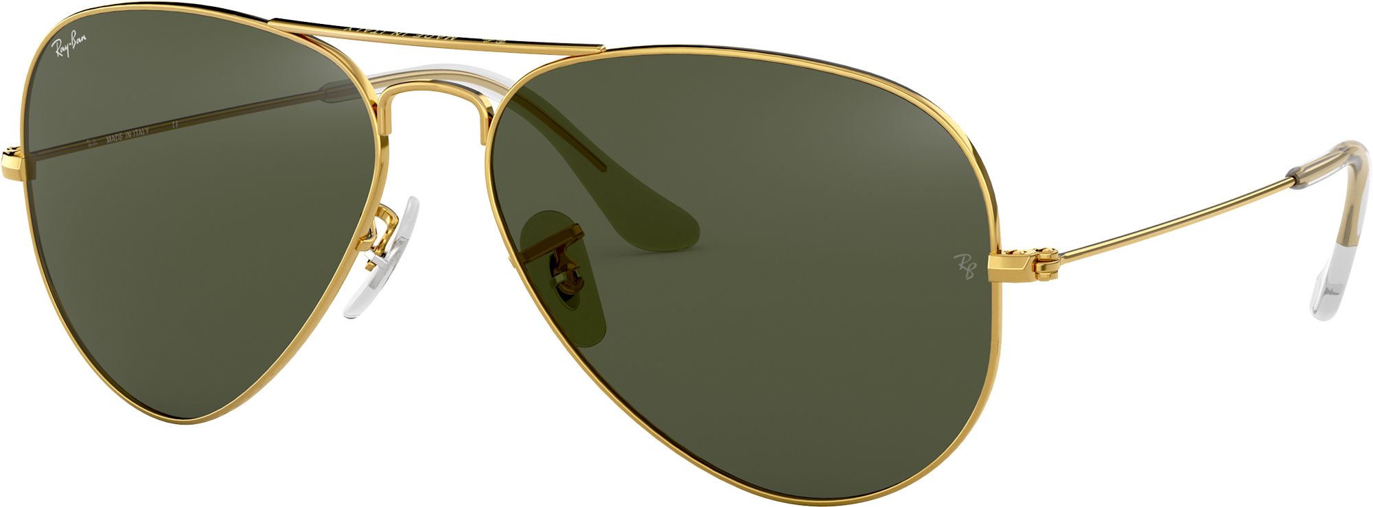Photos - Sunglasses Ray-Ban Aviator , Men's, Gold/Green | Father's Day Gift Idea 16R 