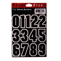 Sportstar Black Number Helmet Stickers