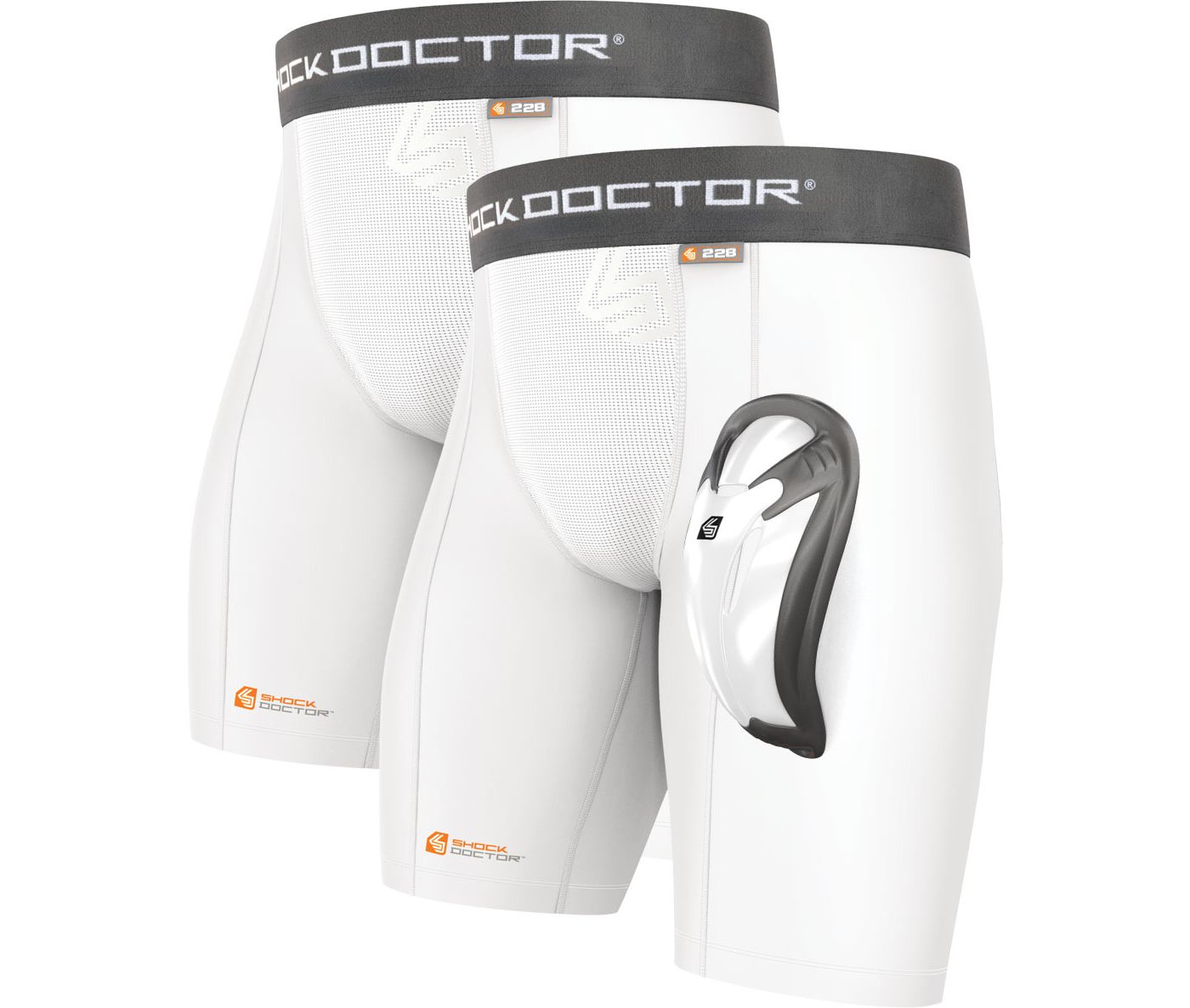 Shock Doctor Adult 2Pack Core Compression Short with Bioflex Cup