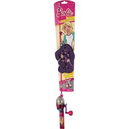 Barbie Fishing Kit Spin Rod Reel and Line Fishing Pole 2’6” Shakespeare