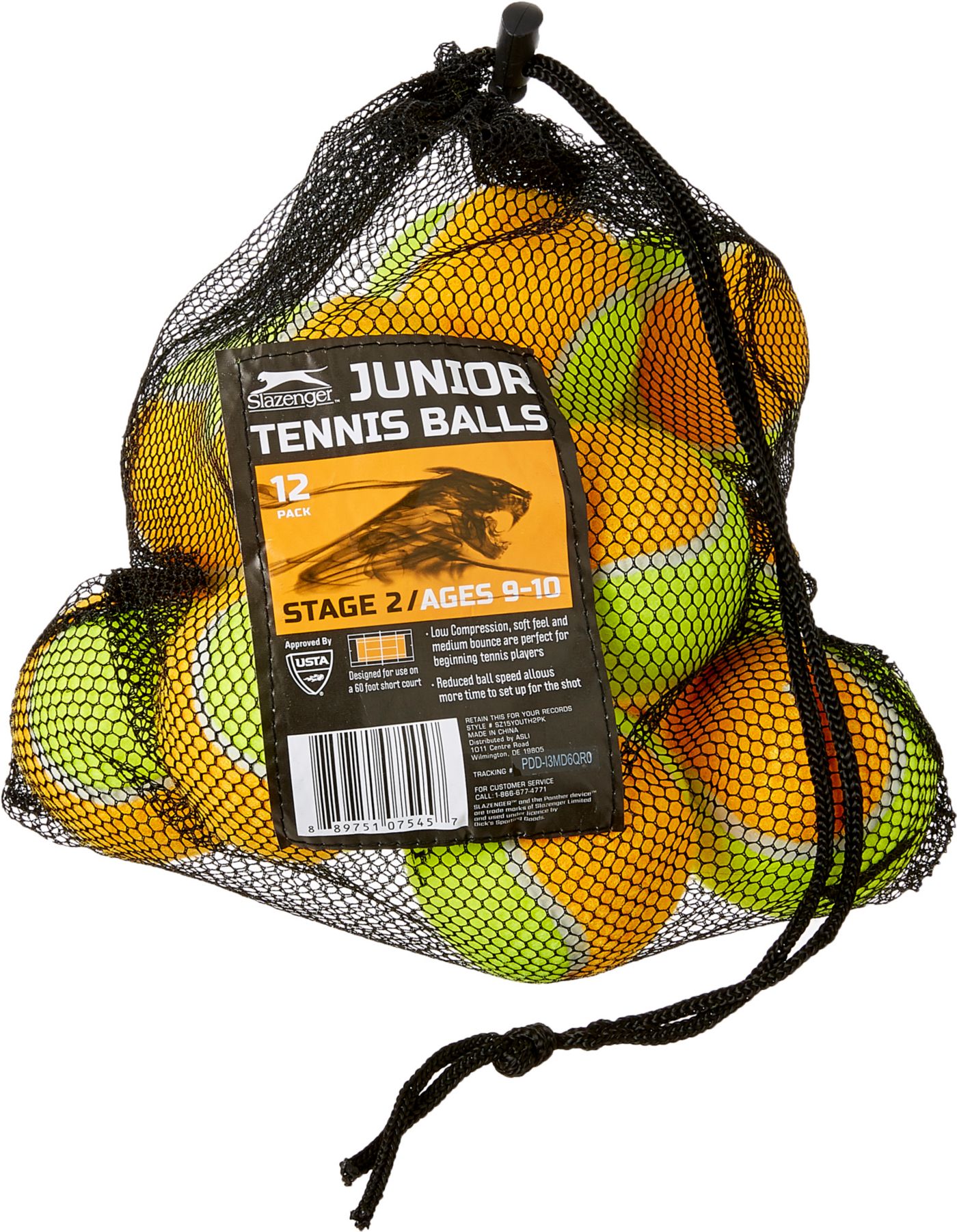 Slazenger Youth Stage 2 Tennis Balls 12 Pack DICK'S Sporting Goods