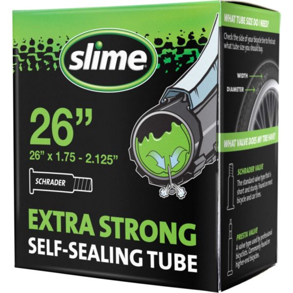 Slime Smart Tube Self-Healing Schrader Valve 26” Bike Tube