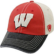 Top of the World Men's Wisconsin Badgers Red/White/Black Off Road Adjustable Hat