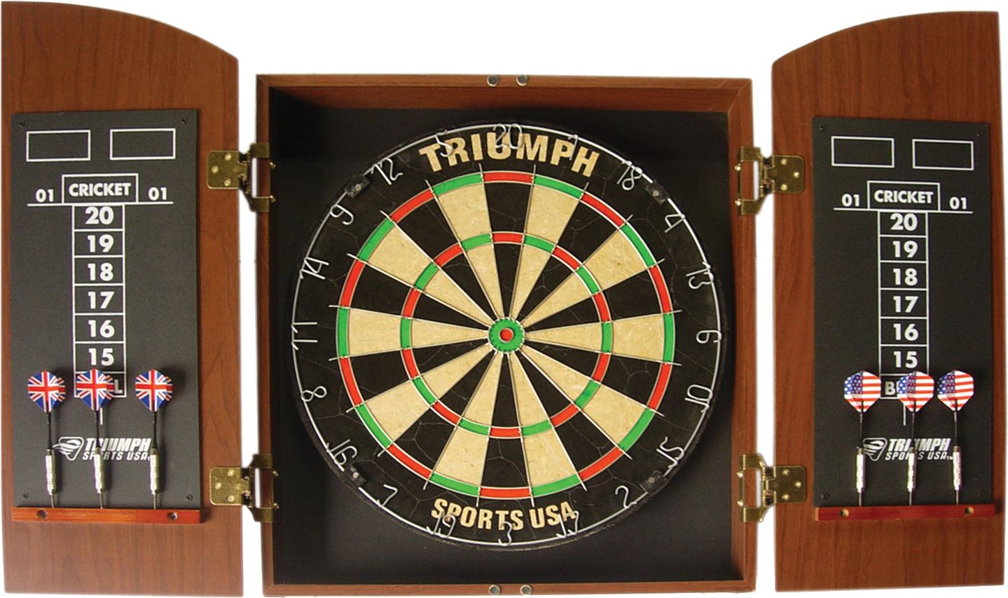 Triumph Sports Wellington Bristle Dartboard and Cabinet Set