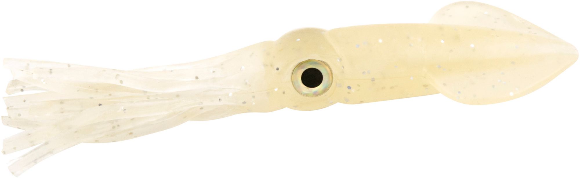 Tsunami HSQ6 Holographic Squid Soft Plastic Bait, Glow/Fleck