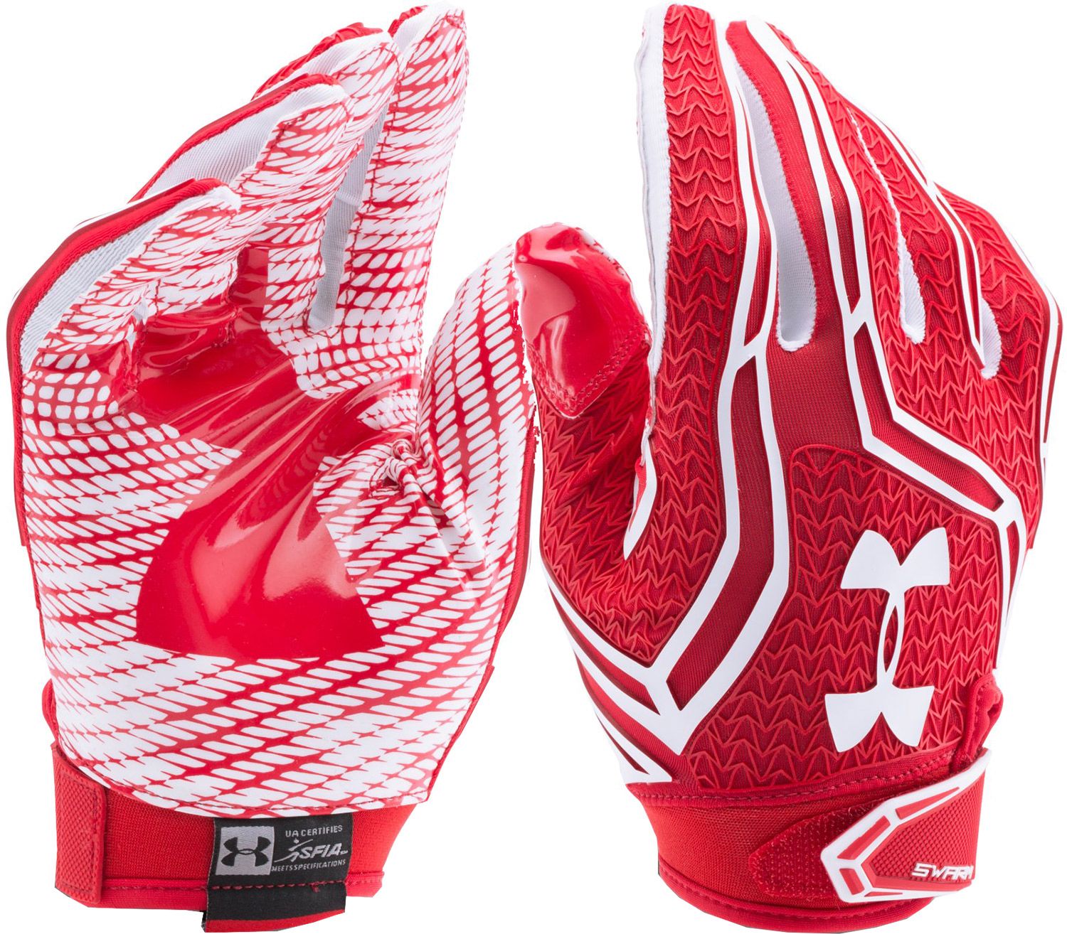 all red adidas football gloves