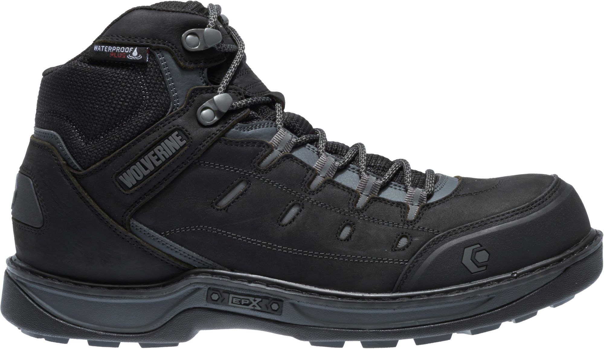 wolverine men's black boots