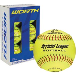 Worth 12" Official League Slowpitch Softballs - 6 Pack