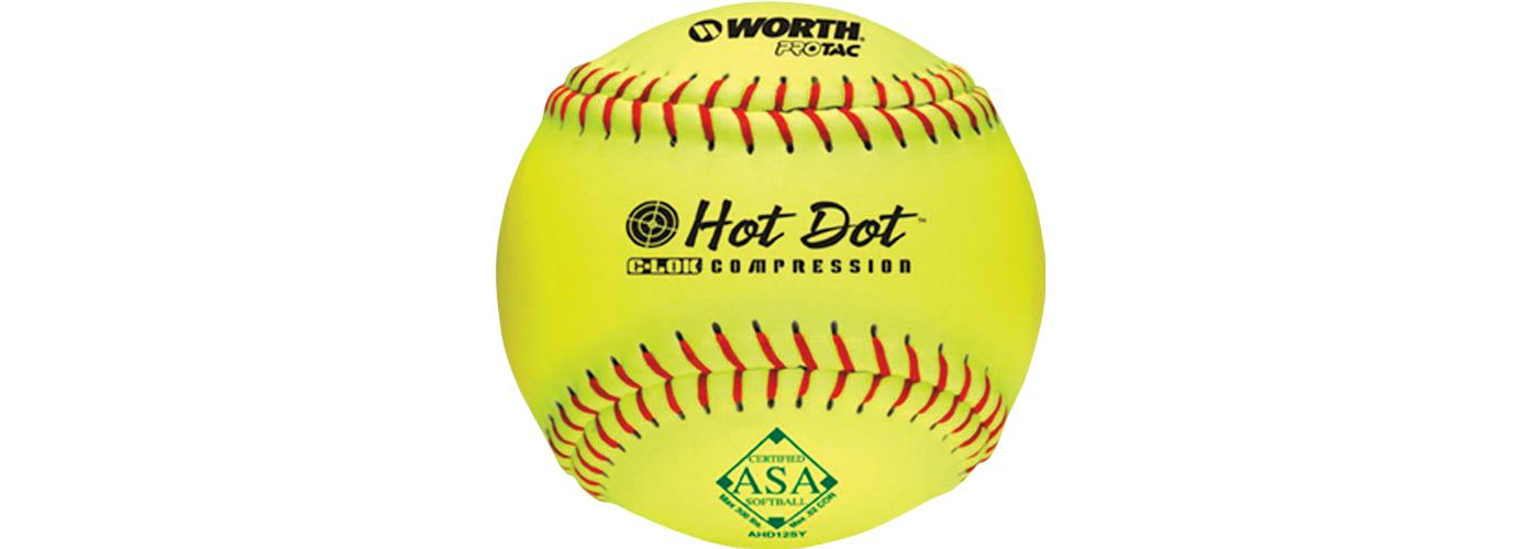 Worth 12" ASA Hot Dot Slow Pitch Softball DICK'S Sporting Goods