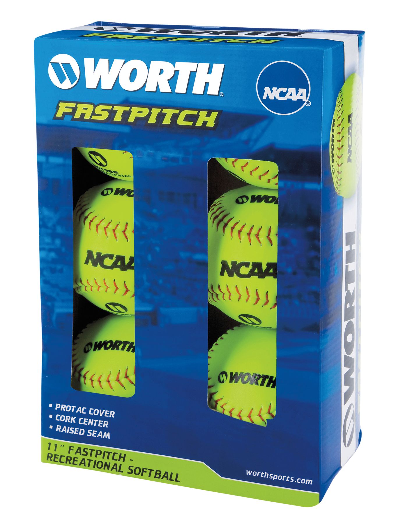Rawlings 11” NCAA Fastpitch Softballs - 6 Pack