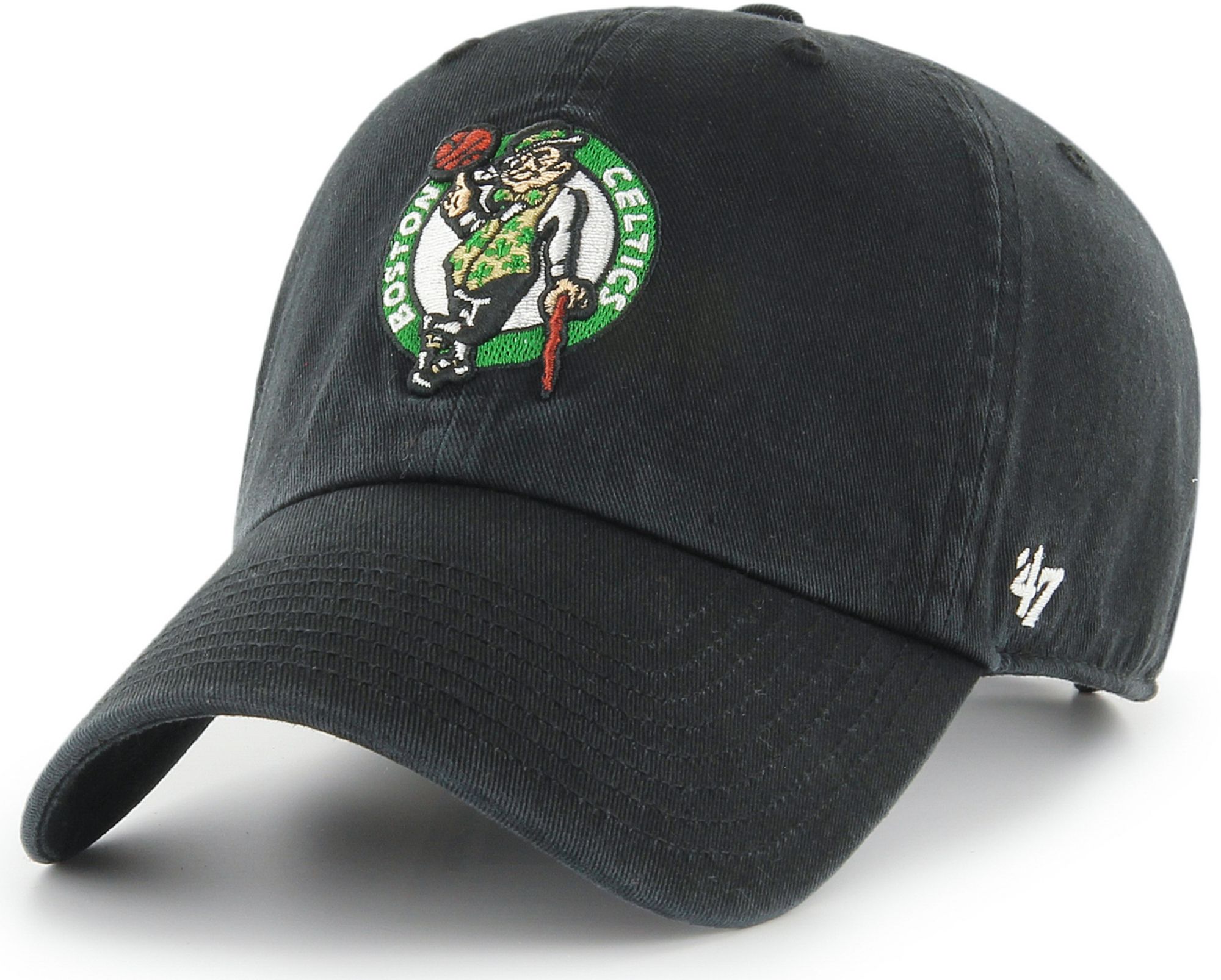 '47 Adult Boston Celtics Black Clean Up Adjustable Hat