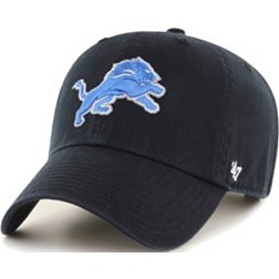 ‘47 Men's Detroit Lions Clean Up Adjustable Black Hat