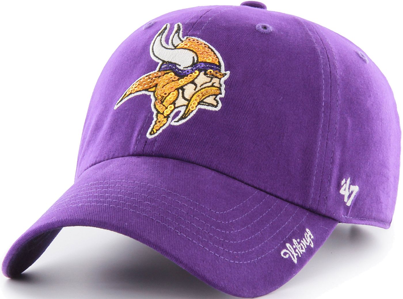 '47 Women's Minnesota Vikings Sparkle Clean Up Purple Adjustable Hat ...