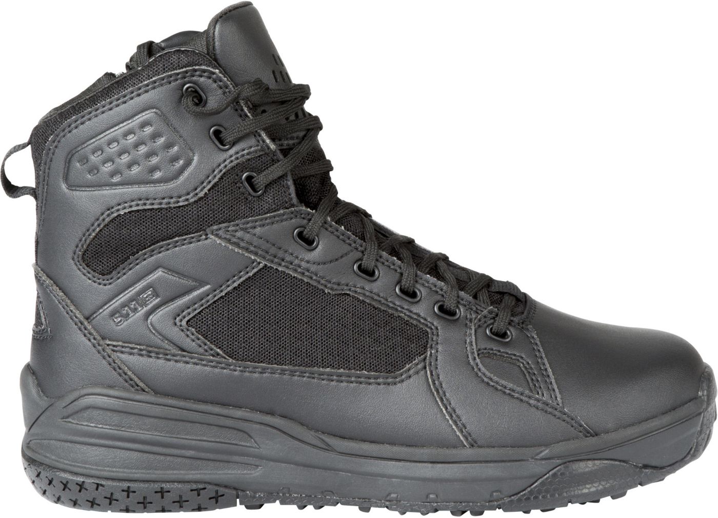 black steel patrolling boot