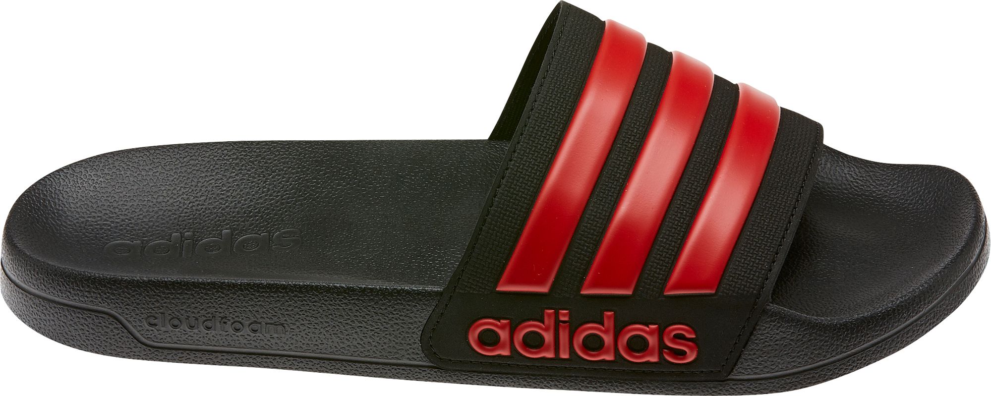 black and red adidas slides