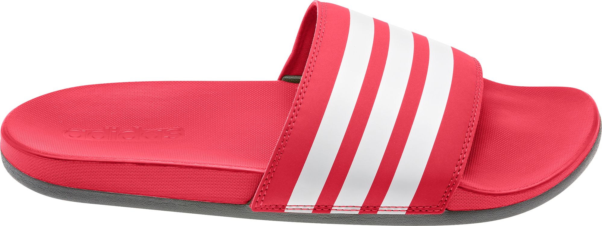 red and white adidas slides