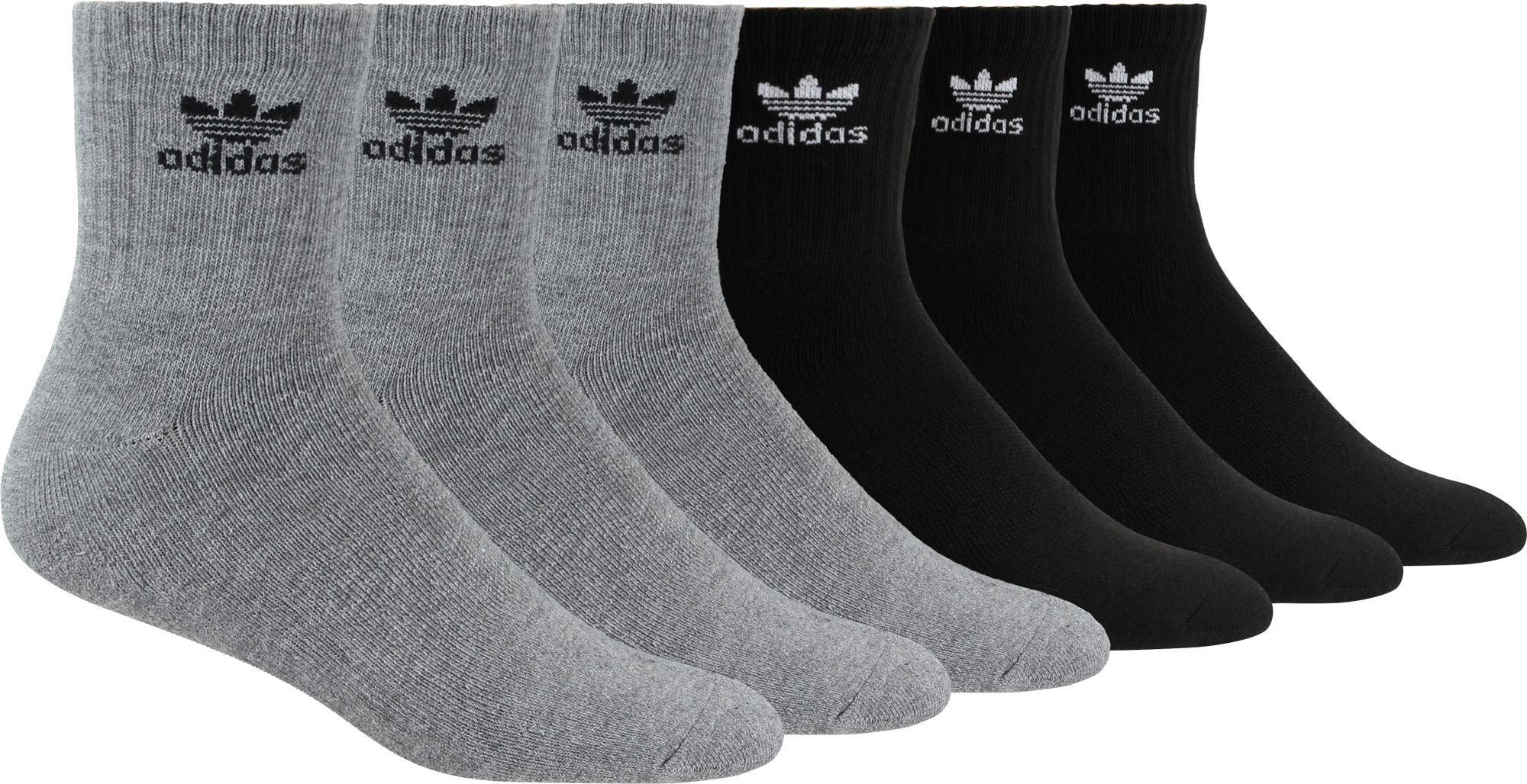 adidas Men's Originals Trefoil Quarter Socks 6 Pack