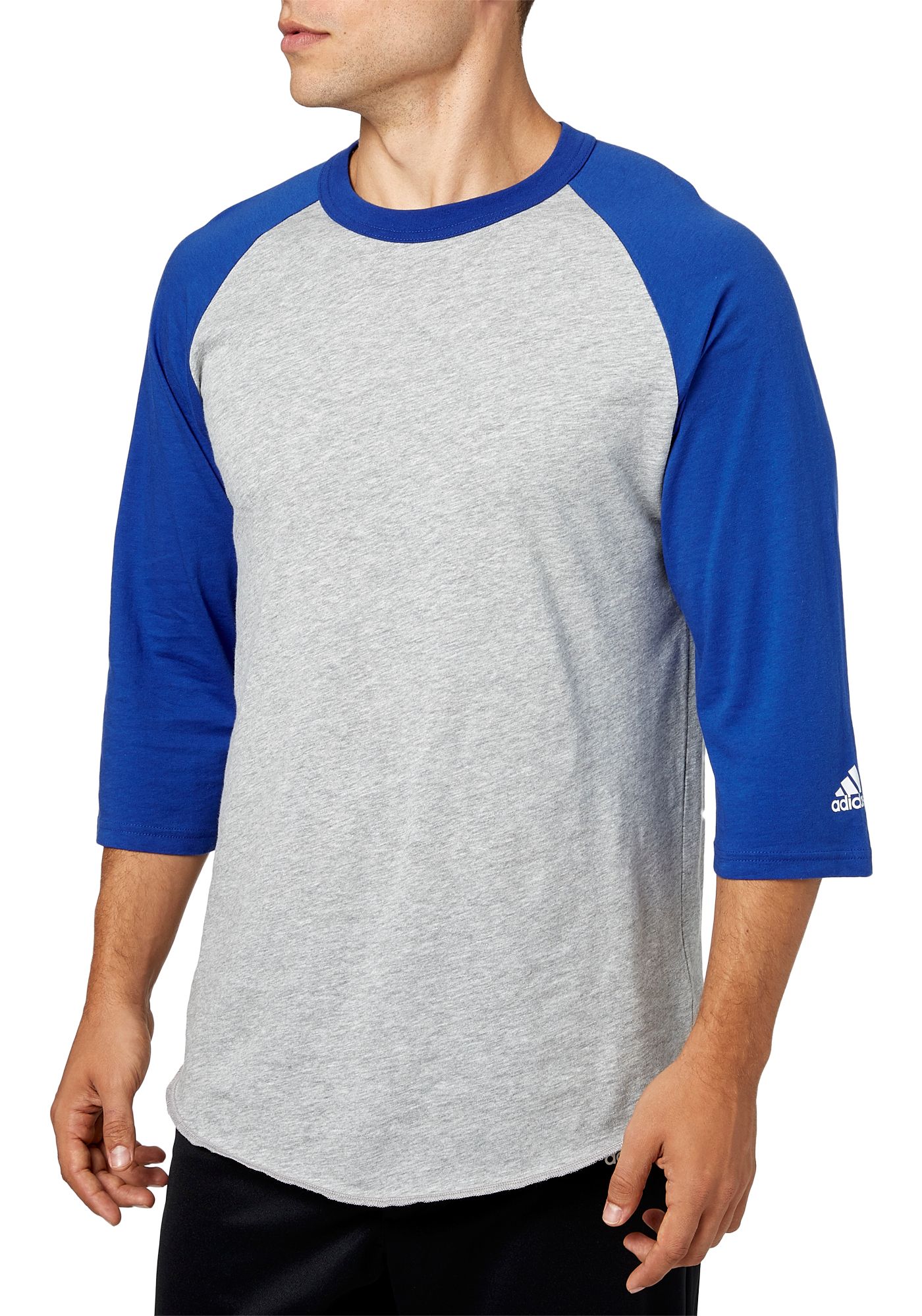 Download adidas Men's Triple Stripe ¾ Sleeve Heather Baseball Shirt ...