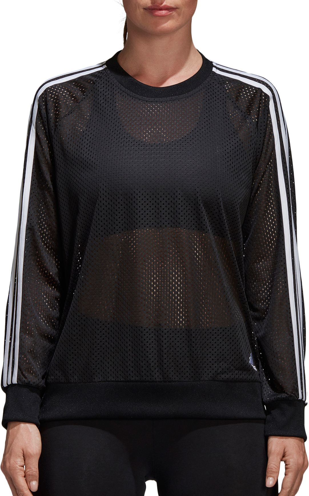 adidas Women's Essentials Mesh Crewneck Sweatshirt