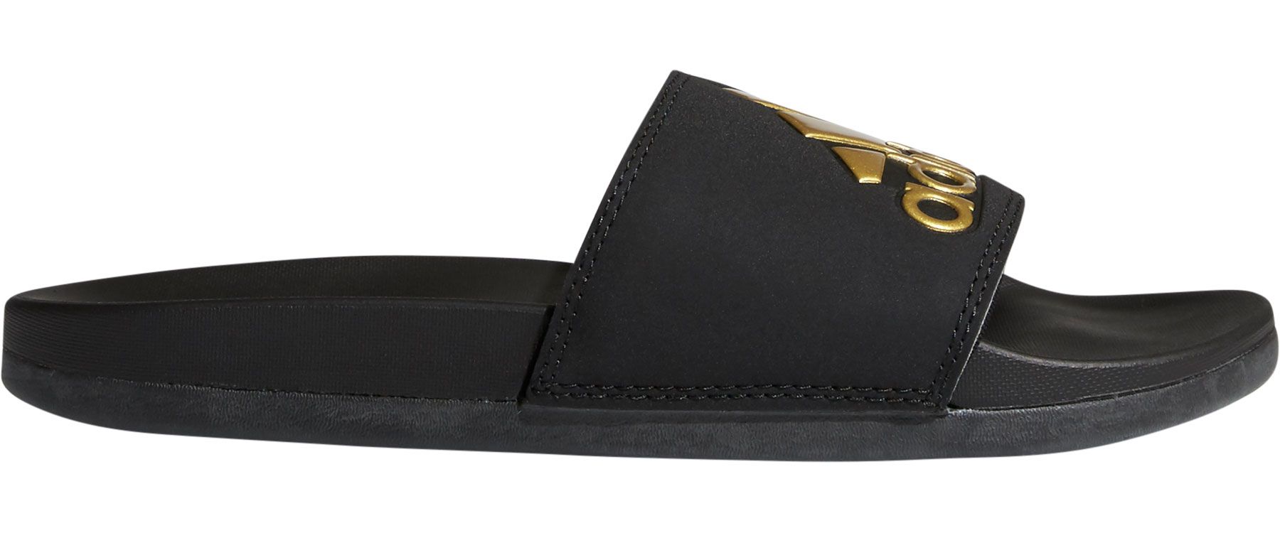 adidas slides womens black and gold