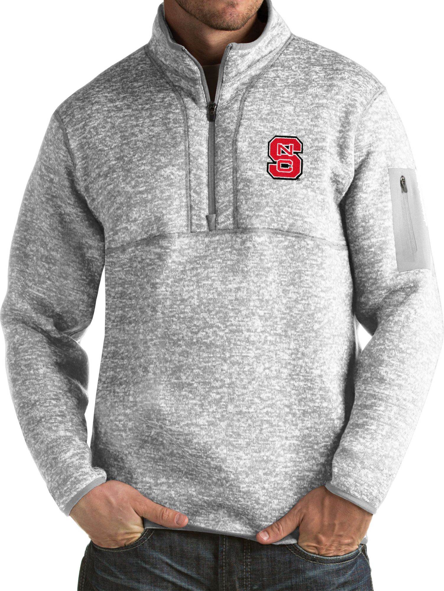 Antigua Detroit Lions Mens Grey Victory Long Sleeve Hoodie