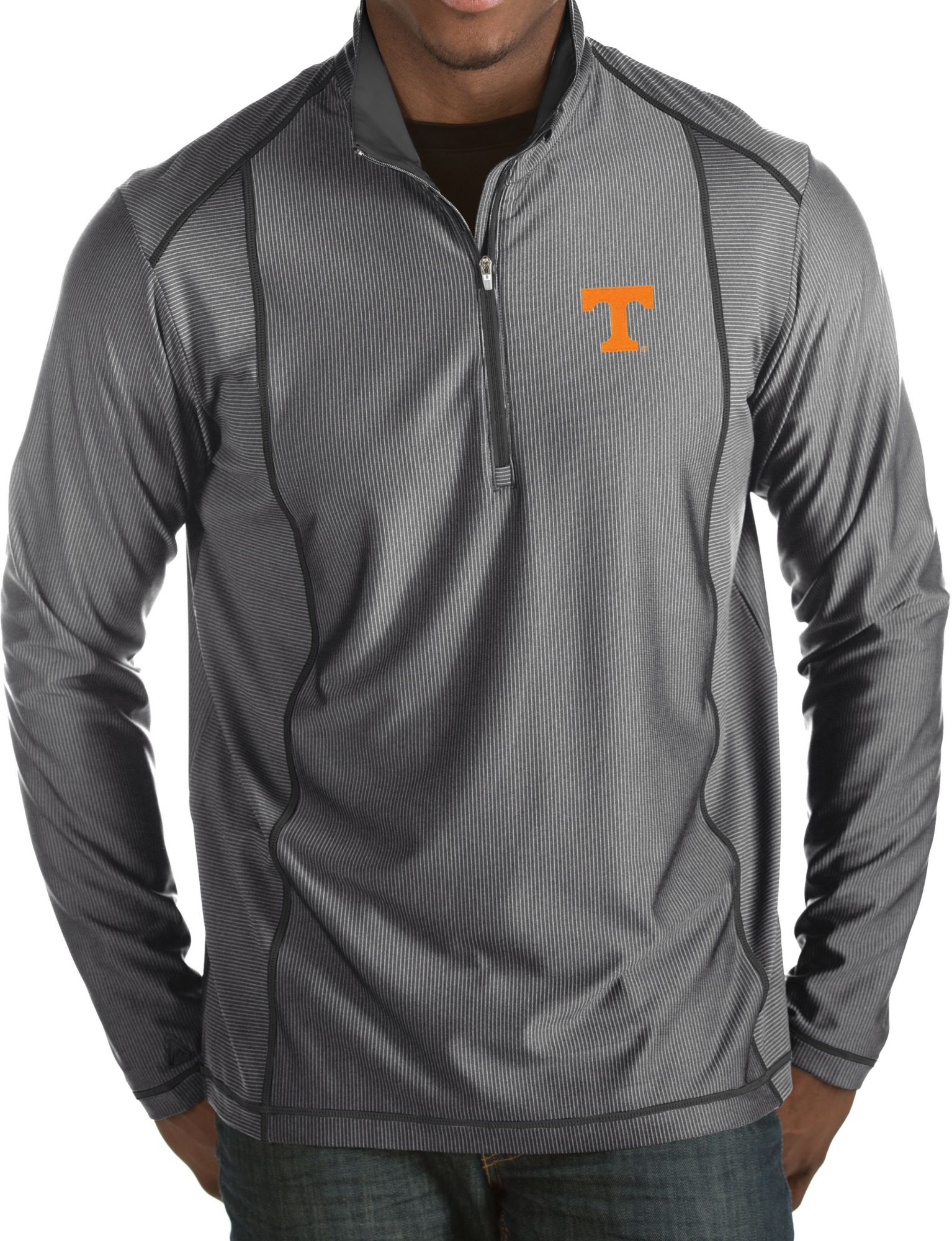 gray half zip pullover