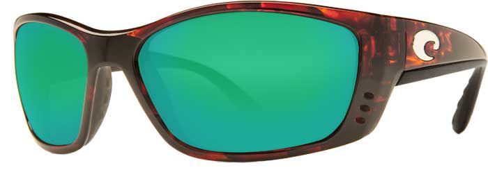 Photos - Sunglasses Costa Del Mar Fisch 580G Polarized , Men's, Tortoise/Green 17CDE 