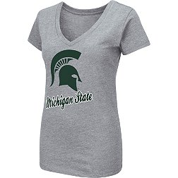 Colosseum Women's Michigan State Spartans Grey Dual Blend V-Neck T-Shirt