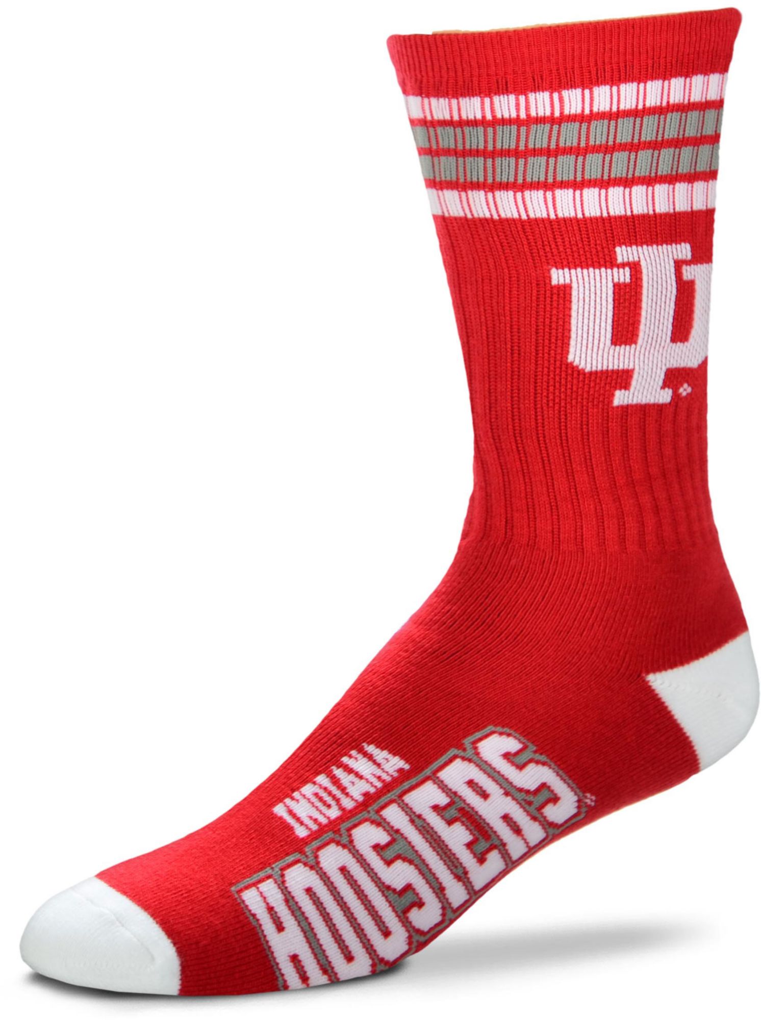 For Bare Feet Indiana Hoosiers 4-Stripe Deuce Crew Socks