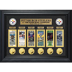 Highland Mint Pittsburgh Steelers 6 Time Super Bowl Champions Deluxe Gold Coin Ticket Collection