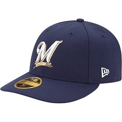 New Era Men's Milwaukee Brewers 59Fifty Game Navy Low Crown Authentic Hat