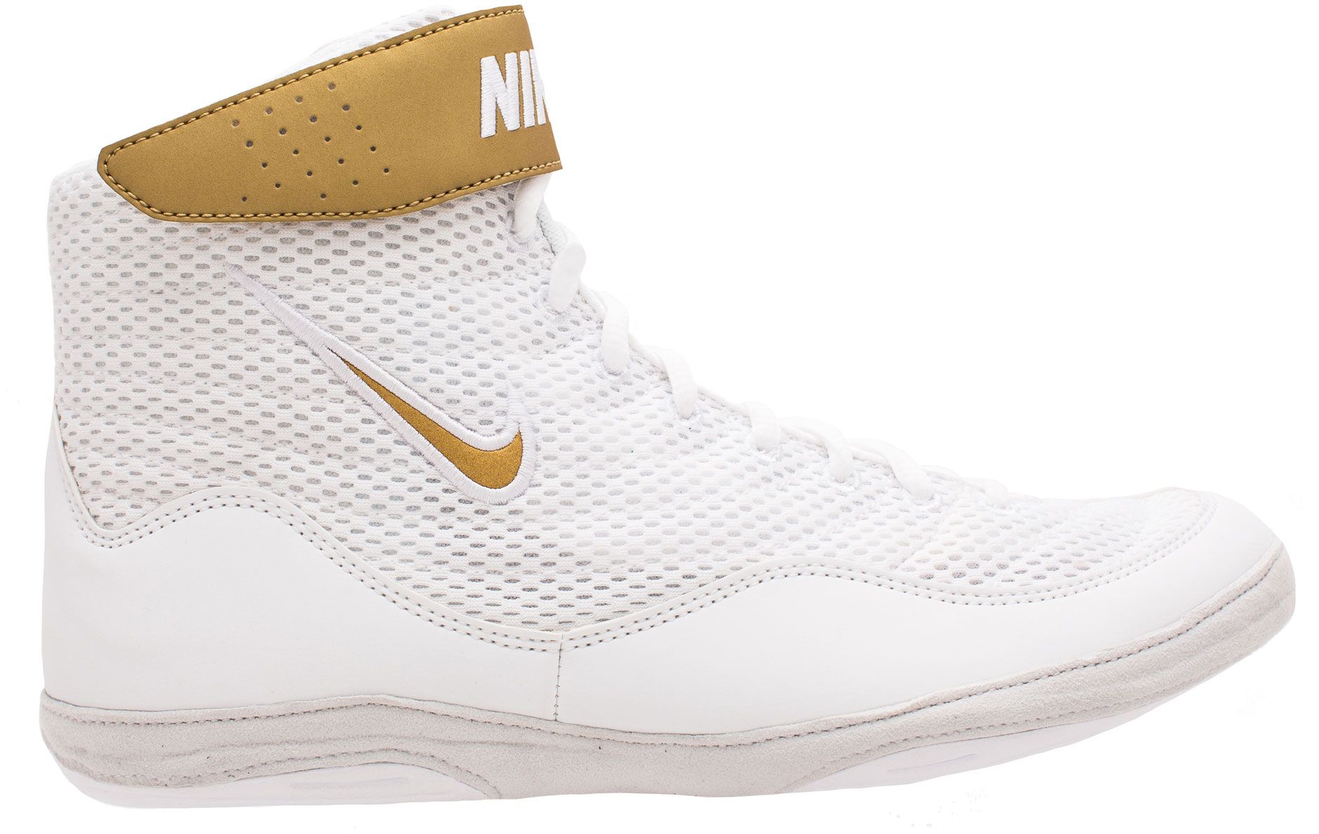 nike freeks wrestling shoes white and gold