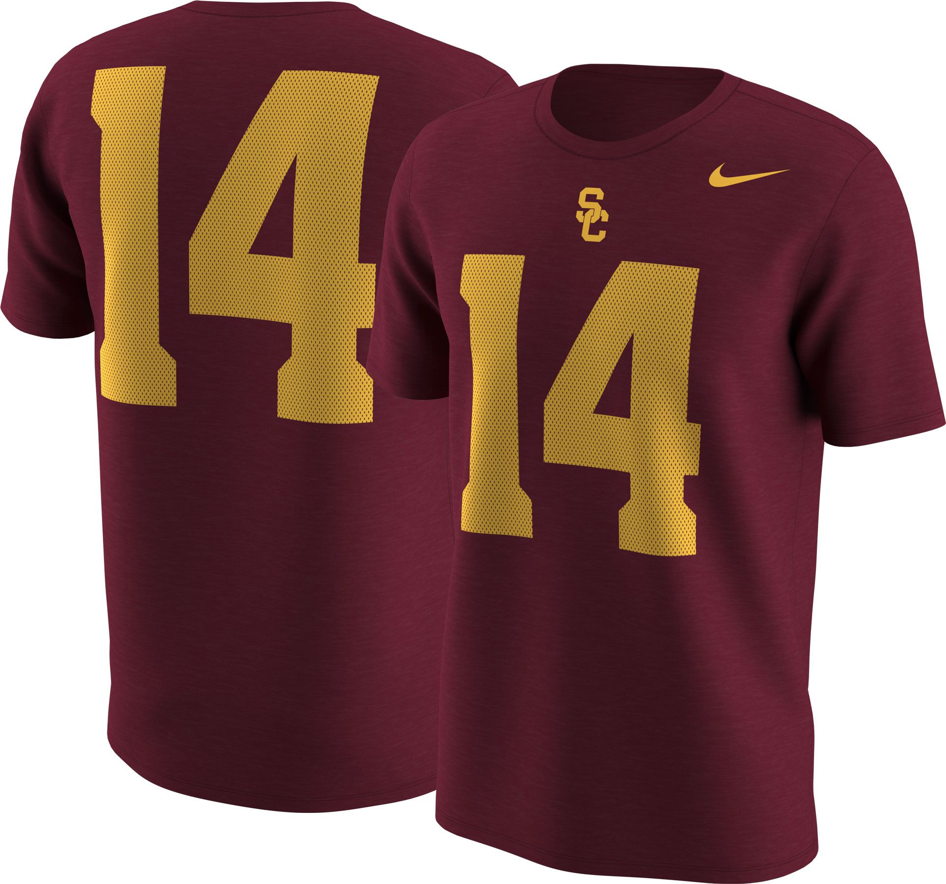 Nike Men's USC Trojans Cardinal #14 Football T-Shirt