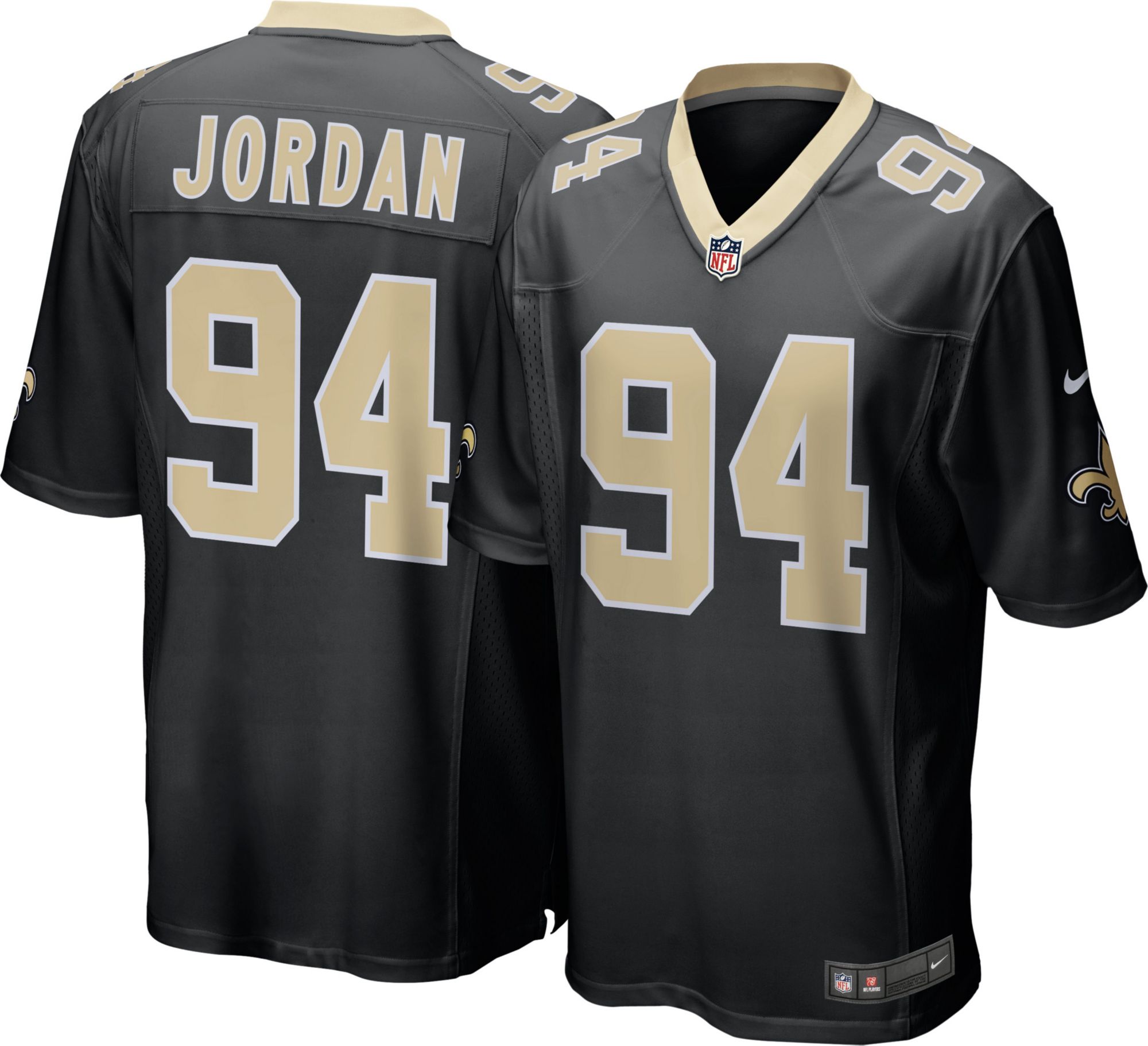 Nike Men's New Orleans Saints Cameron Jordan #94 Black Game Jersey