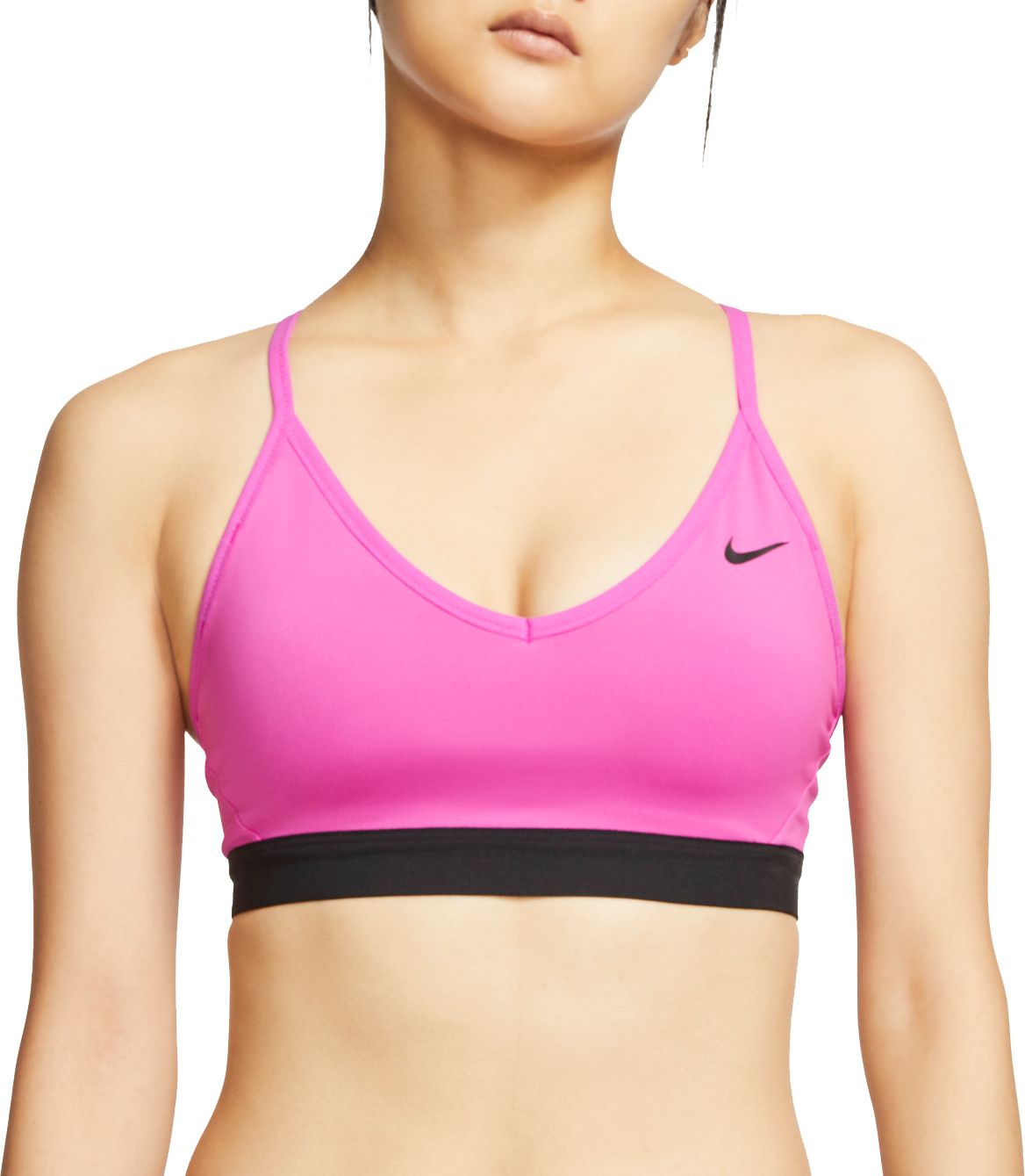 pink nike indy sports bra