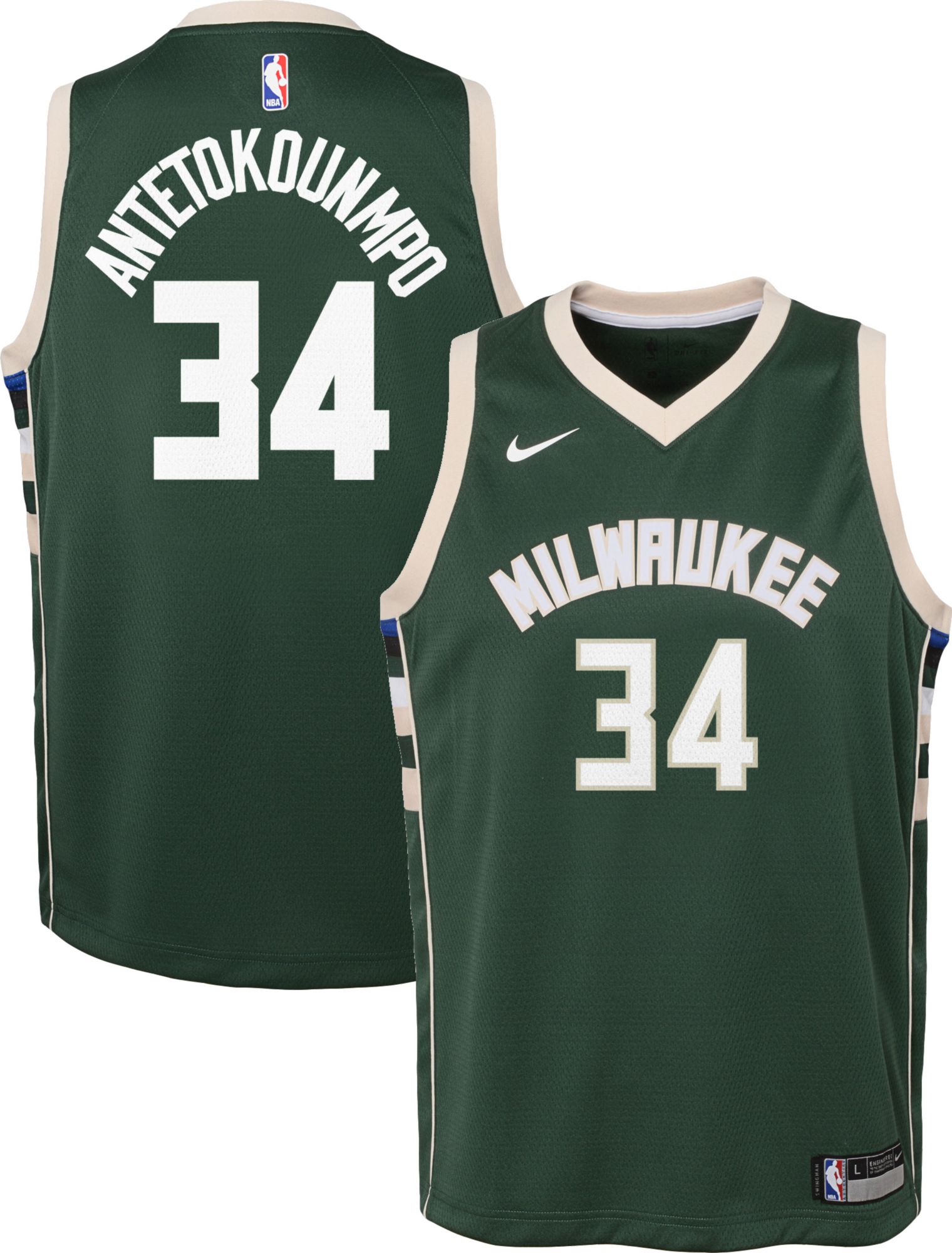 Nike / Youth Milwaukee Bucks Giannis Antetokounmpo #34 Green