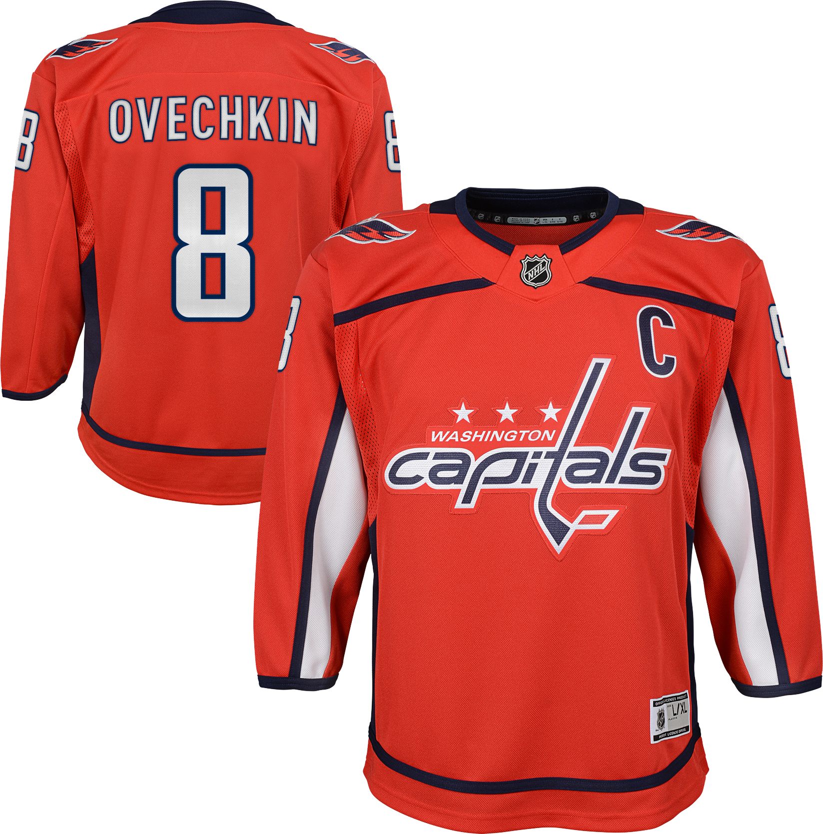 No8 Alex Ovechkin Red Home Authentic USA Flag Stitched Youth NHL Jersey