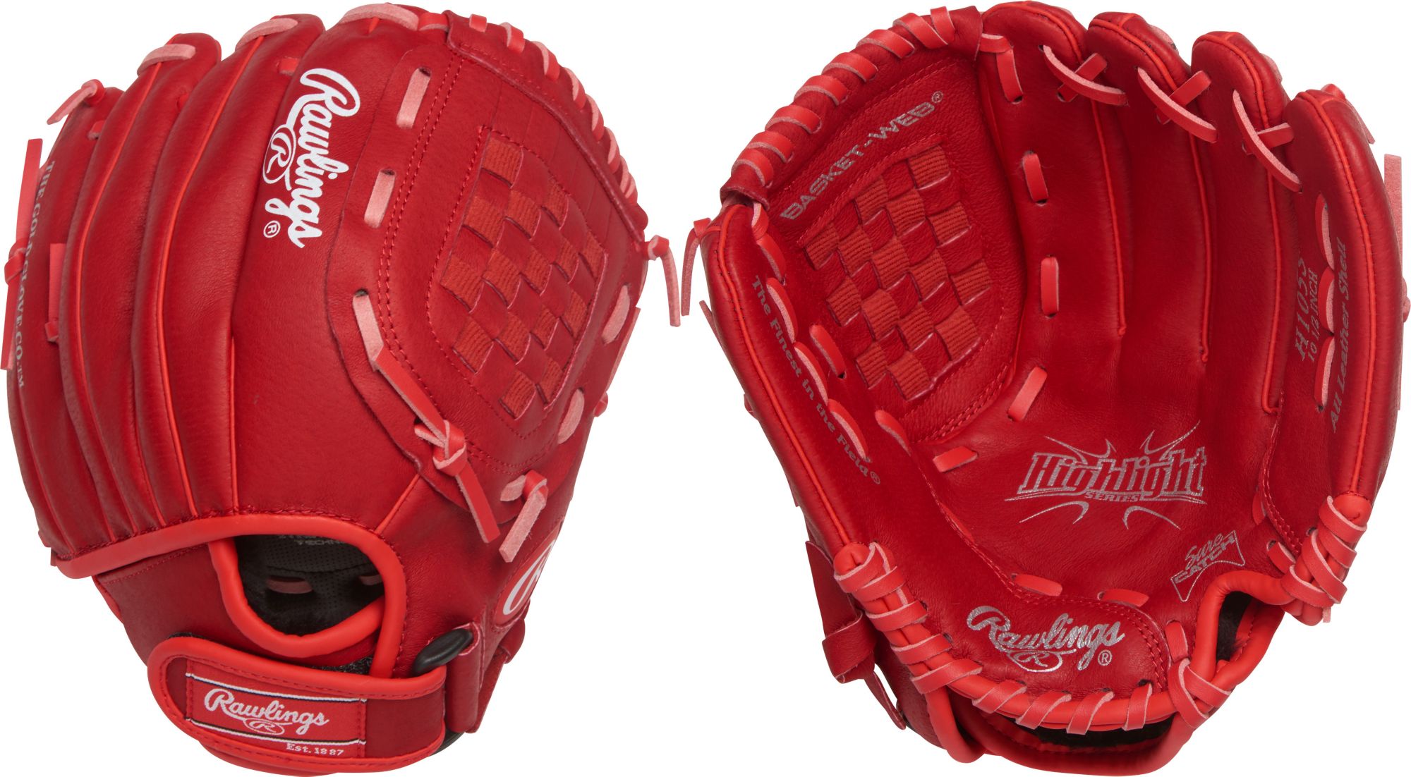 red baseball mitt