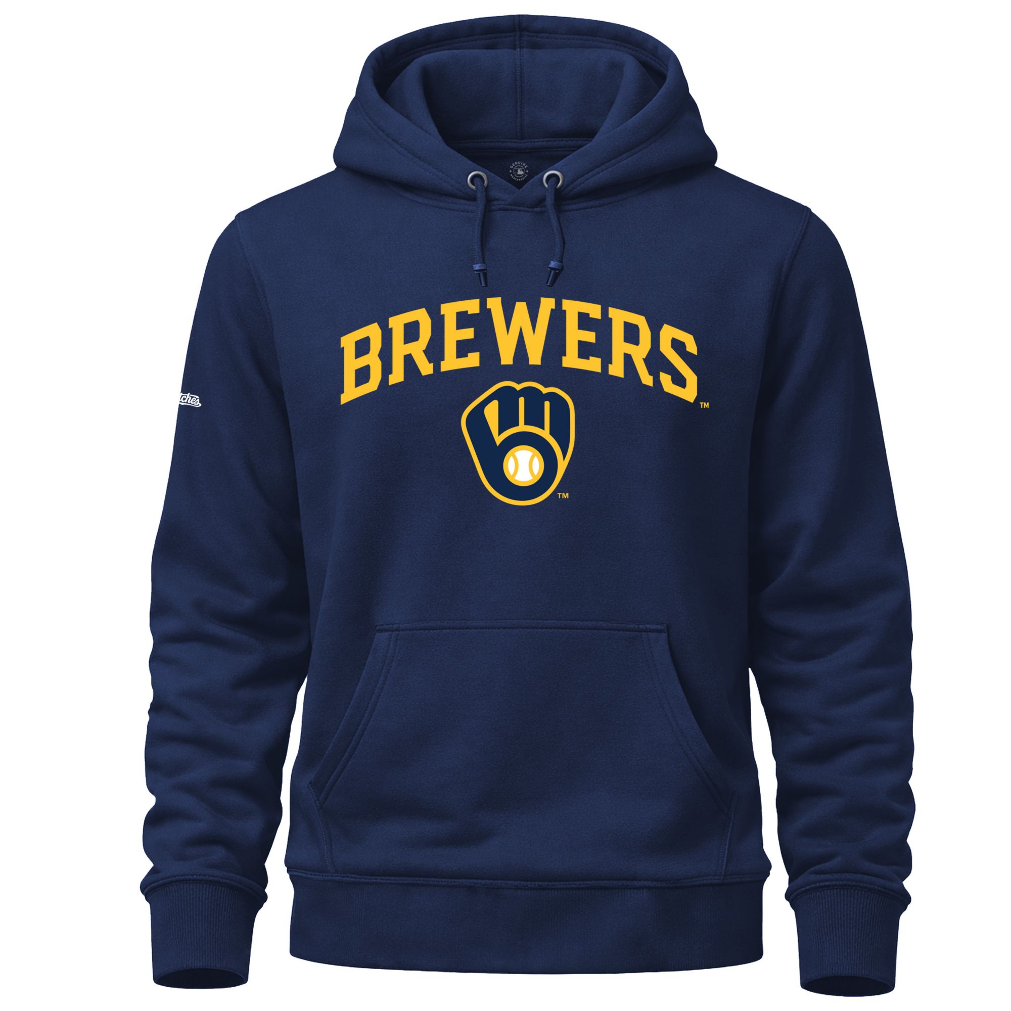 Stitches Youth Milwaukee Brewers Navy Pullover Hoodie