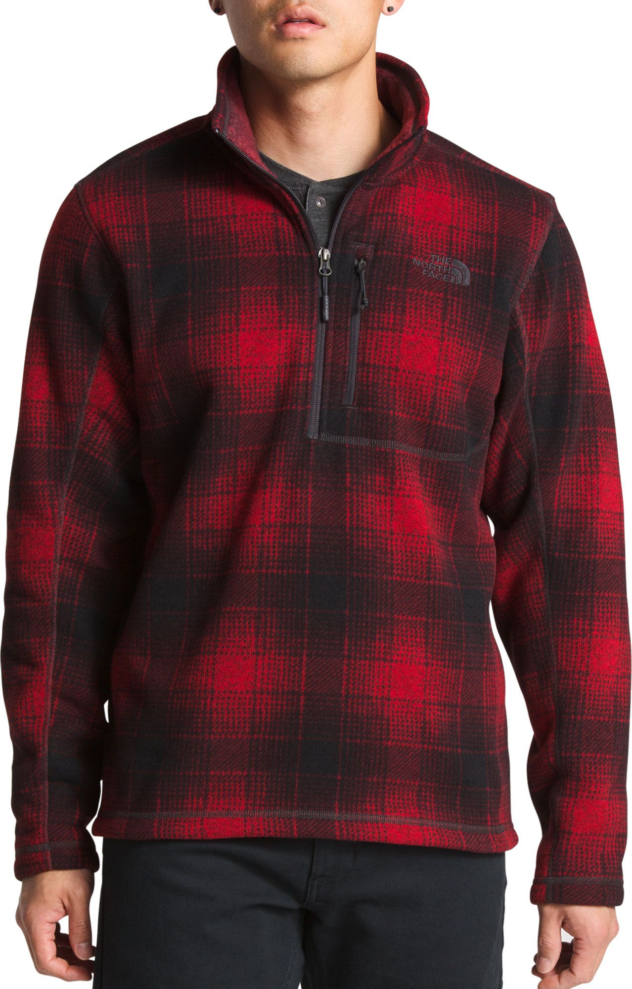 north face buffalo plaid vest