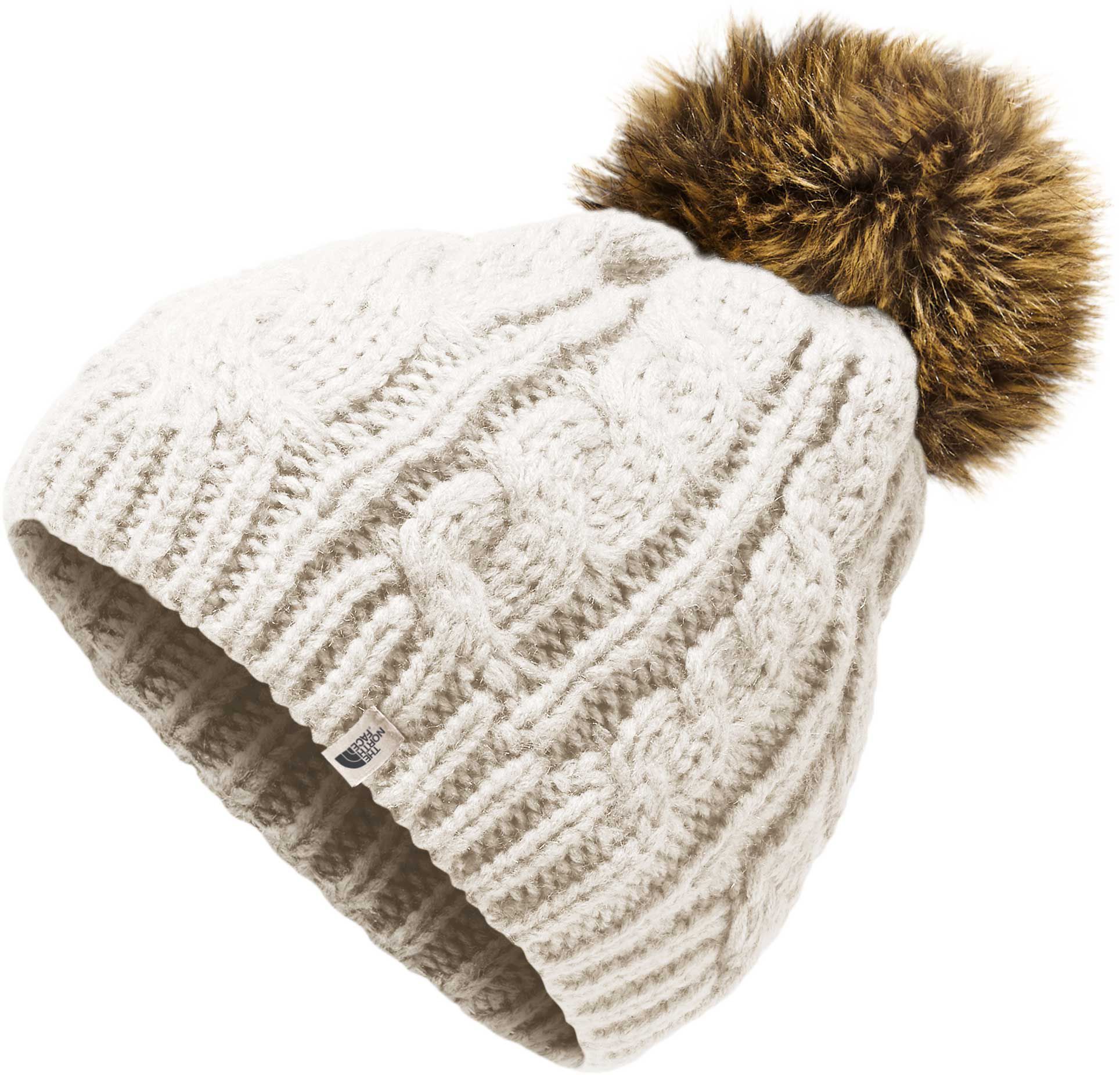 the north face triple cable fur pom