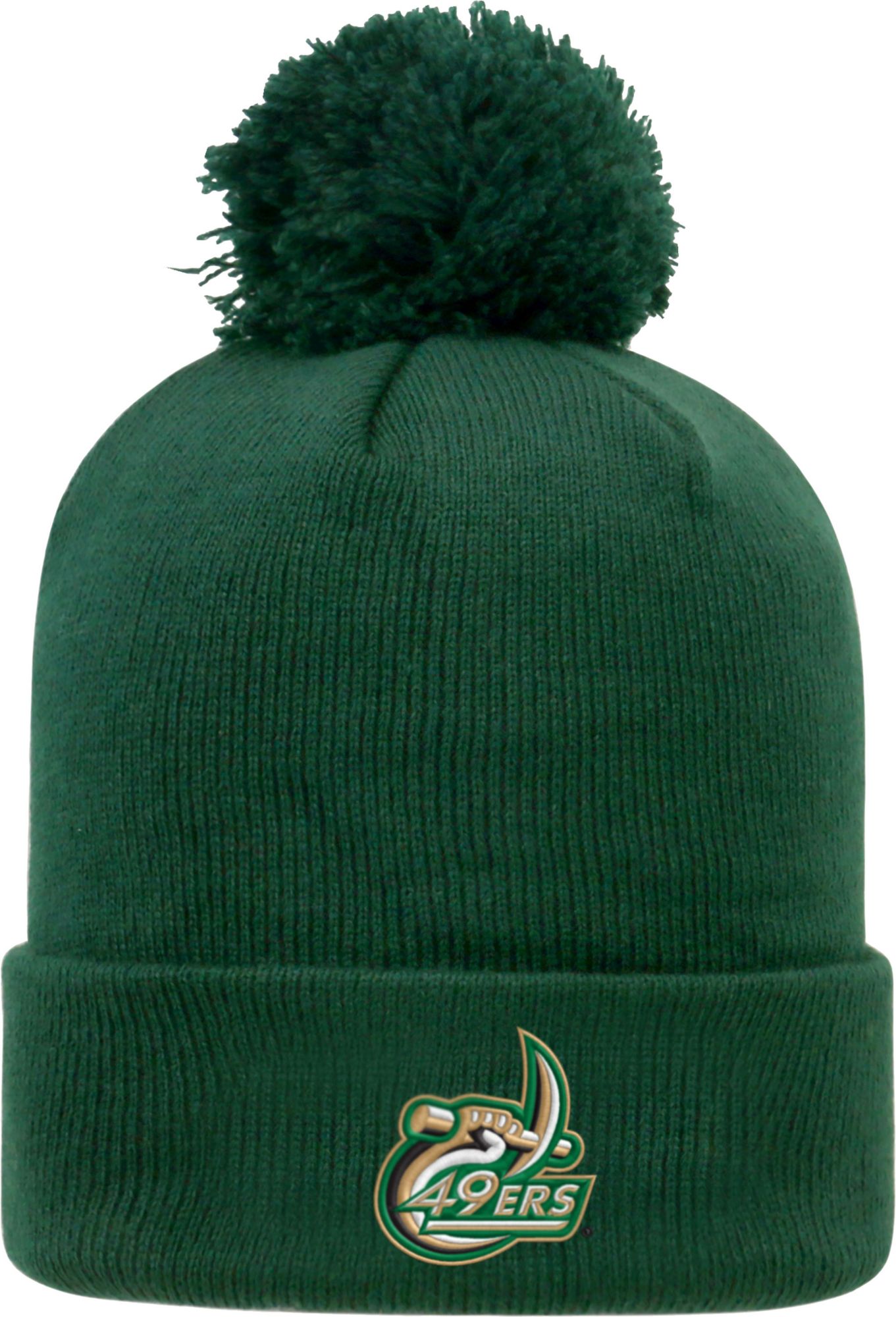 Top of the World Men's Charlotte 49ers Green Pom Knit Beanie
