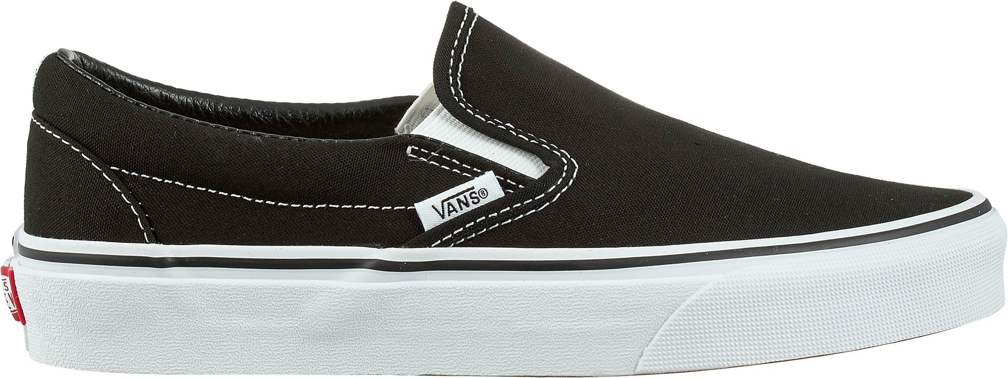 black and white slide on vans