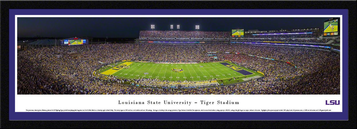 Blakeway Panoramas LSU Tigers Framed Panorama Poster
