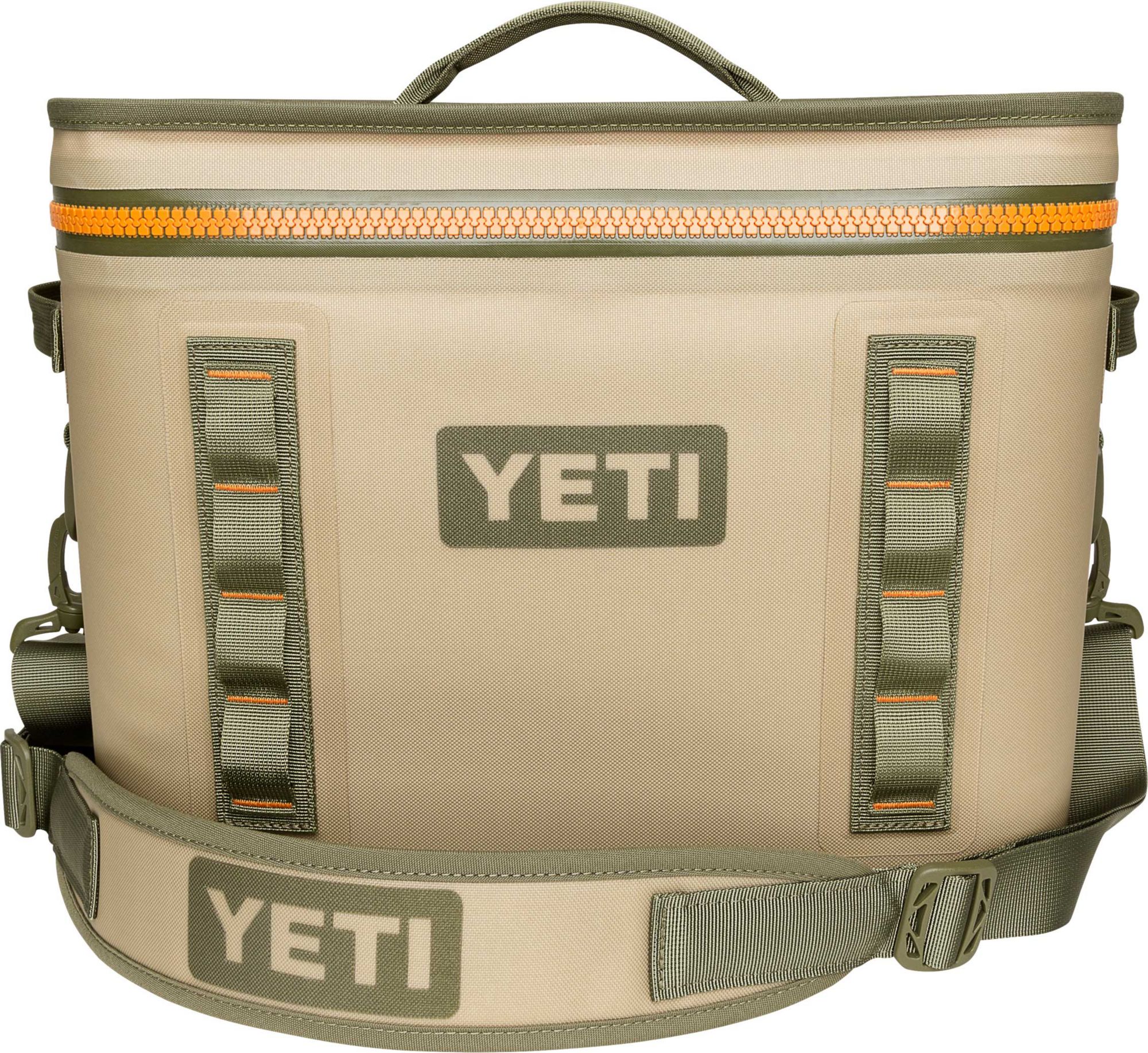 YETI Hopper Flip 18 Cooler DICK S Sporting Goods   17YETUHPPRFLP18XXODR Field Tan Blaze Orange Is