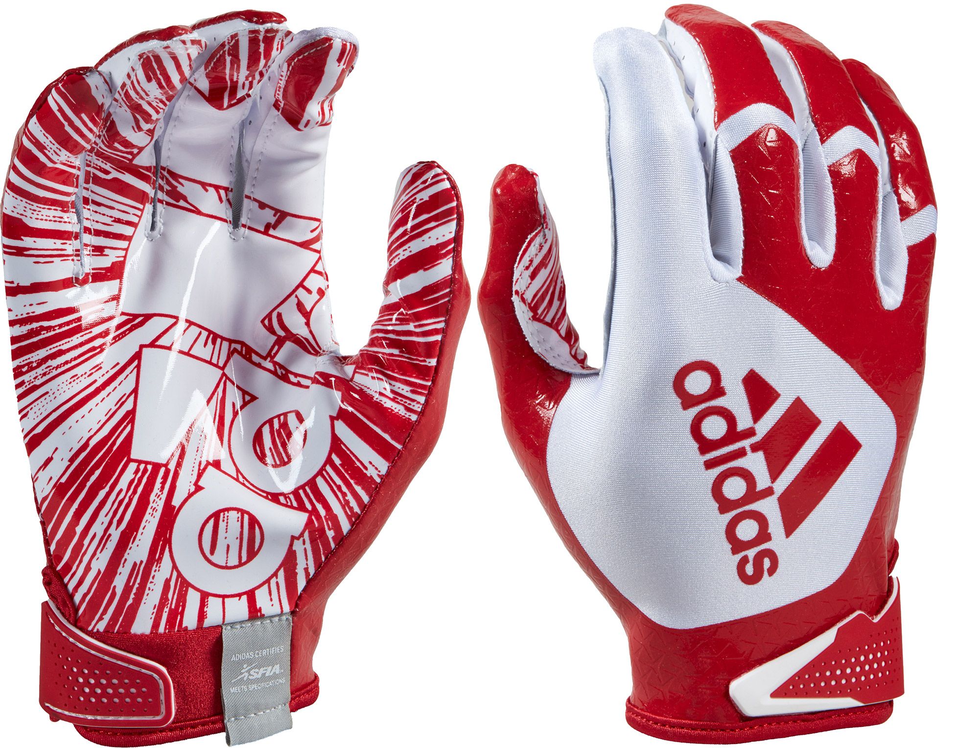 all red adidas football gloves
