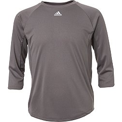 adidas Boys' Triple Stripe ¾ Sleeve Tech Baseball Practice Shirt