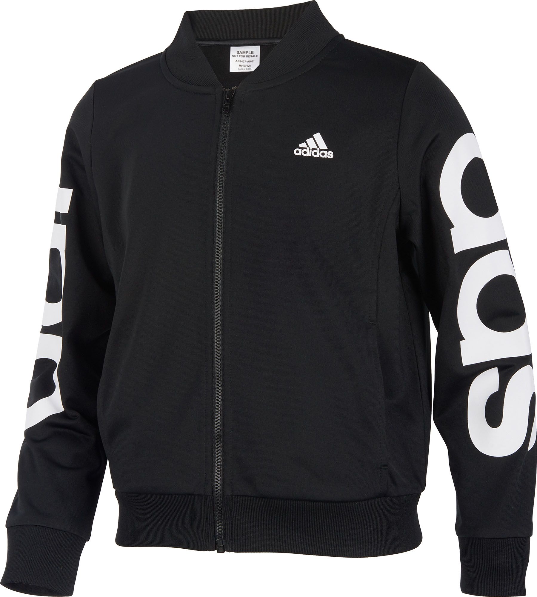 girls adidas jacket black and white