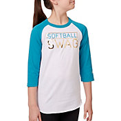 adidas Girls' ¾ Sleeve Softball Graphic Shirt